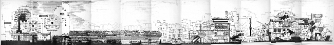 Diversos dibujos para la Ciudad en el Espacio (1970): alzado (web-Bofill)