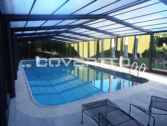 Cubierta de piscina telescópica de cristal