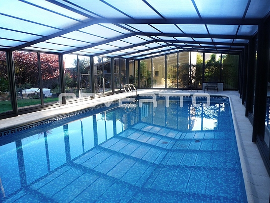 Cubierta de piscina telescópica de cristal