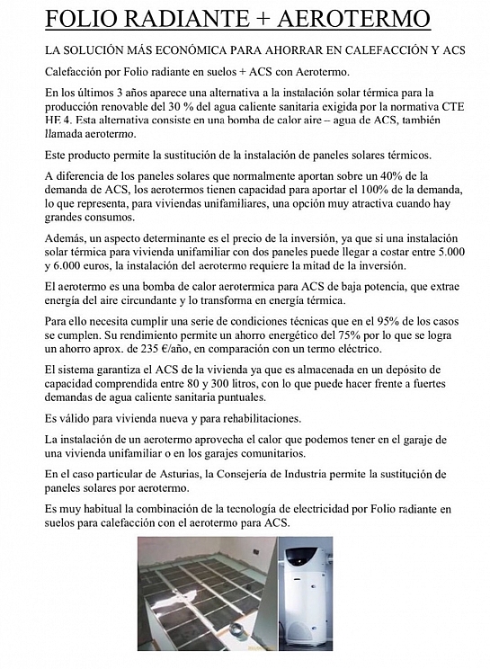 Folio radiante Cecather / Suelo Radiante Cecather